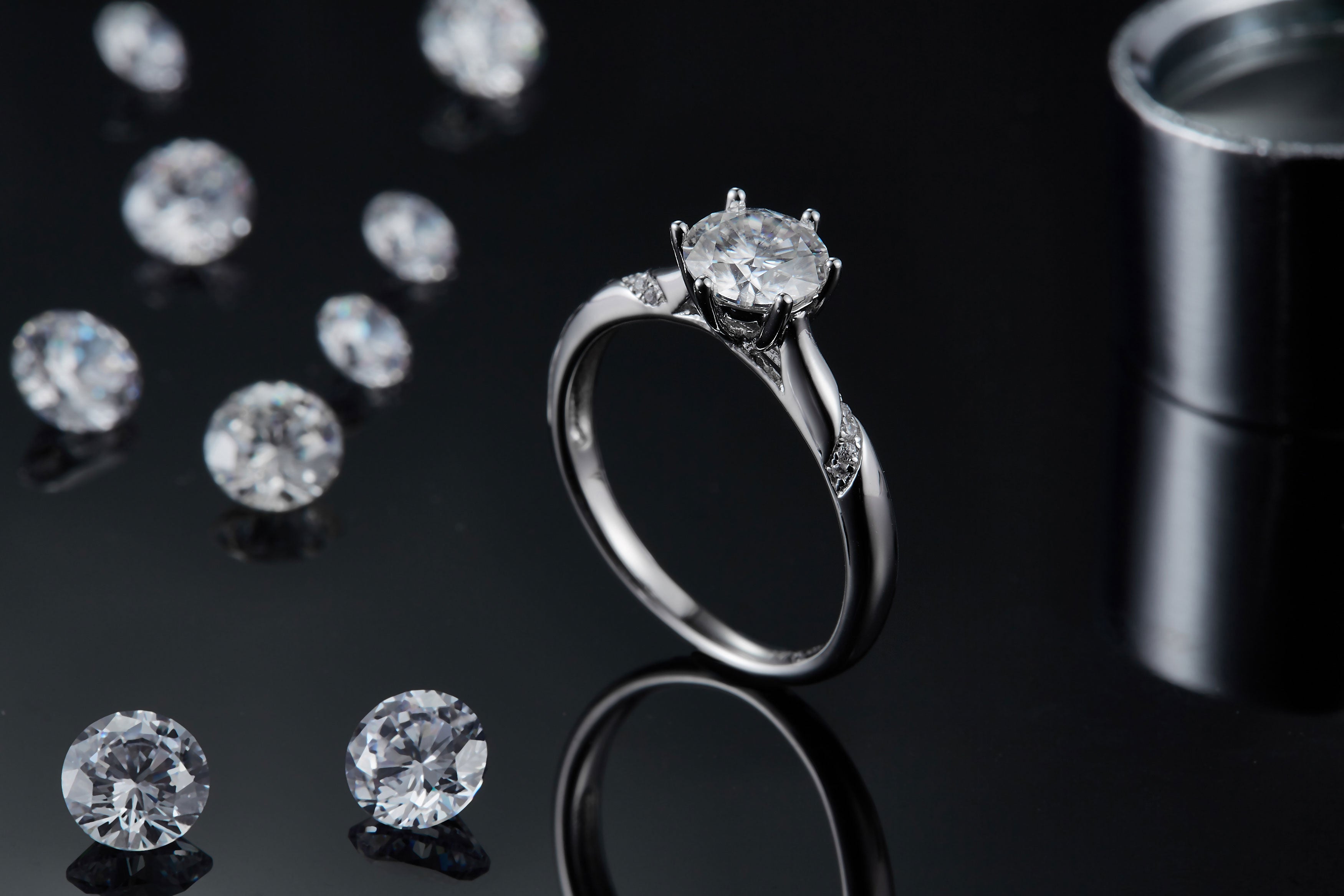 Moissanit-Verlobungsring «Solitär» 1 ct · 925 Silber D-VVS1
