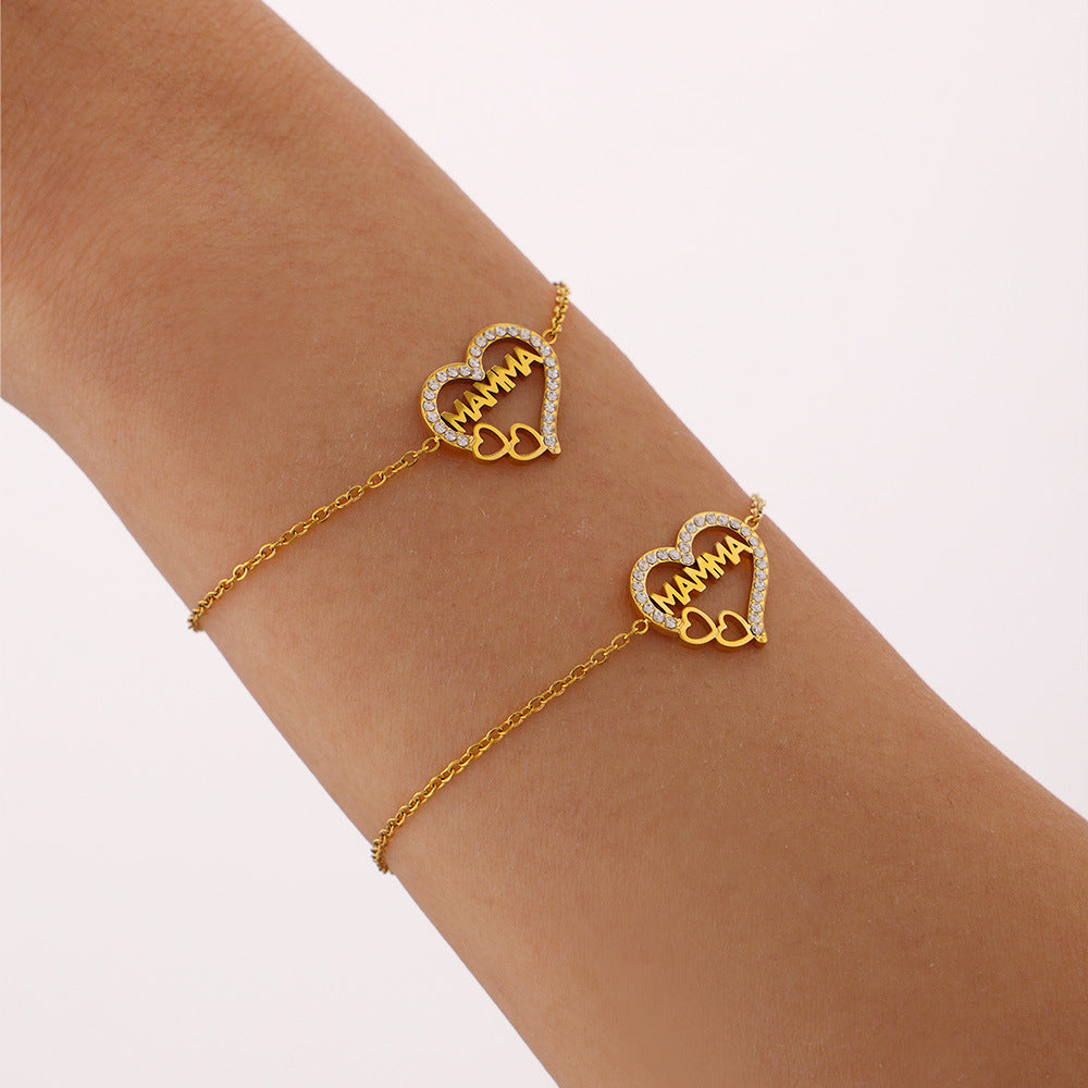 Charity Armband mit Zirkonia, Herz & Kette – Bild 2 | LuxeStyle