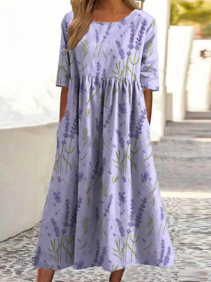 Modisches Damenkleid mit Digitaldruck – Bild 5 | LuxeStyle
