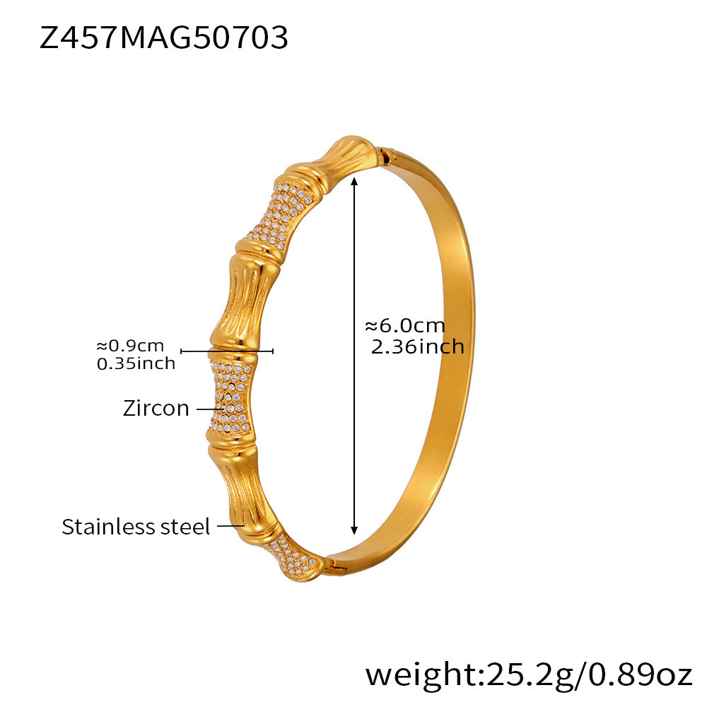 Armreif mit geometrischen Zirkonia-Akzenten – Bild 8 | LuxeStyle
