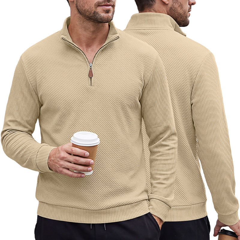 Herren Half-Zip Stehkragen Langarm-Sweatshirt
