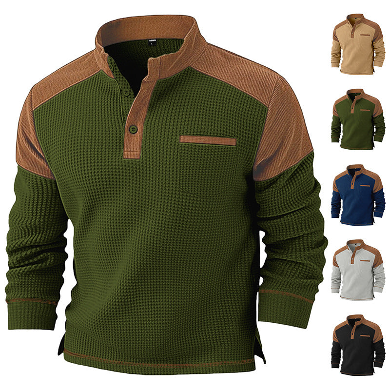 Herren Cord-Pullover mit Stehkragen – Bild 3 | LuxeStyle