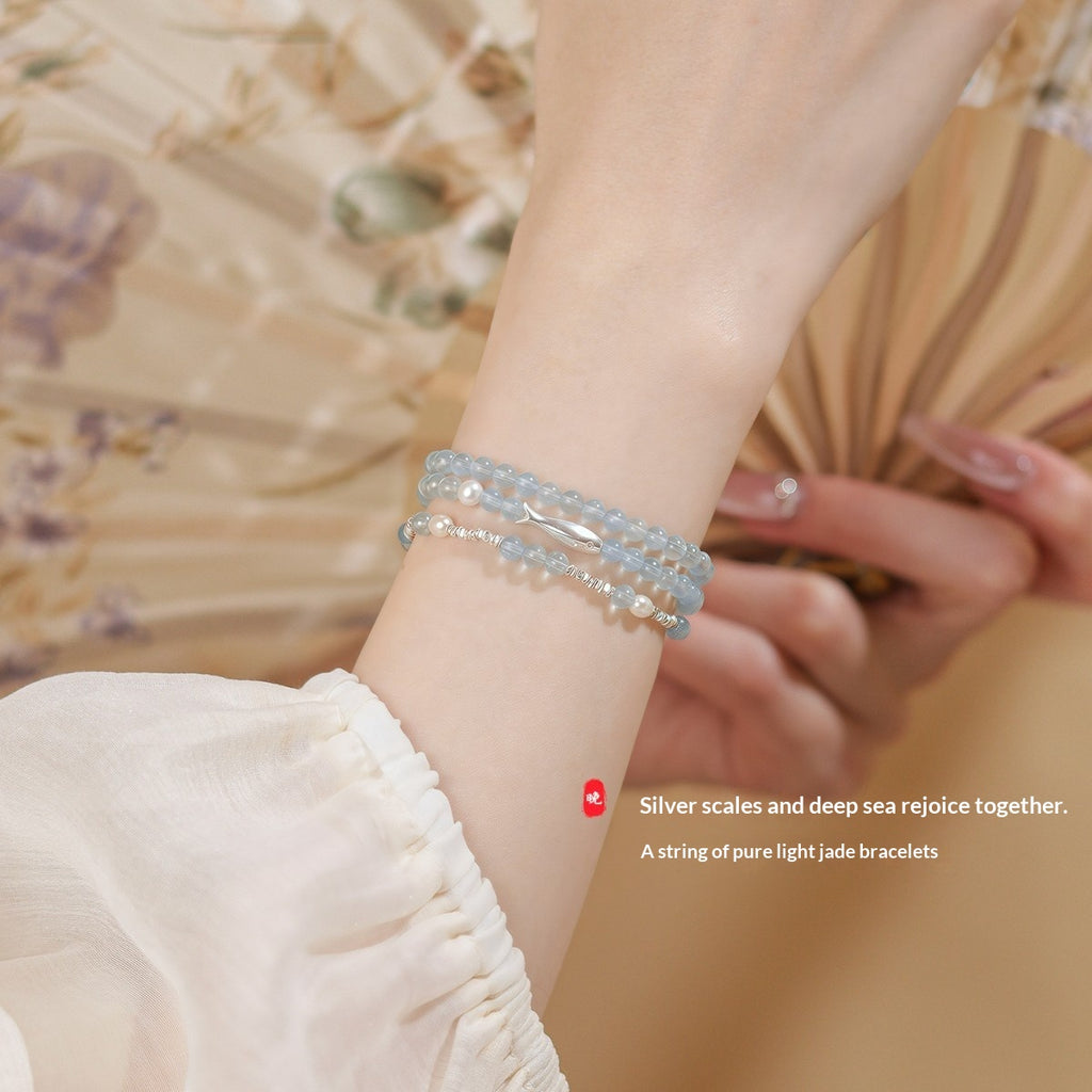 Aquamarin Perlenarmband – Bild 2 | LuxeStyle