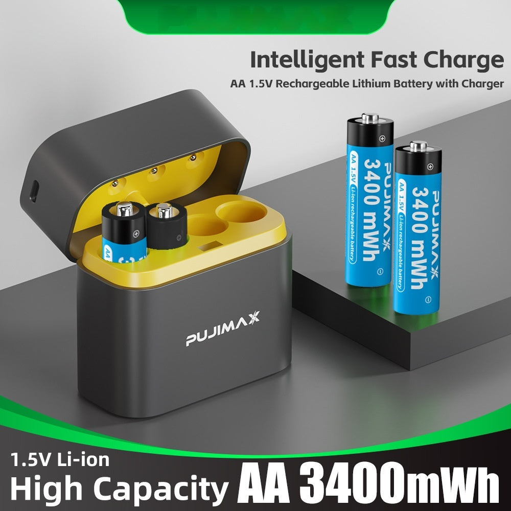 Smart AA Ladegerät mit 8 Lithium-Akkus