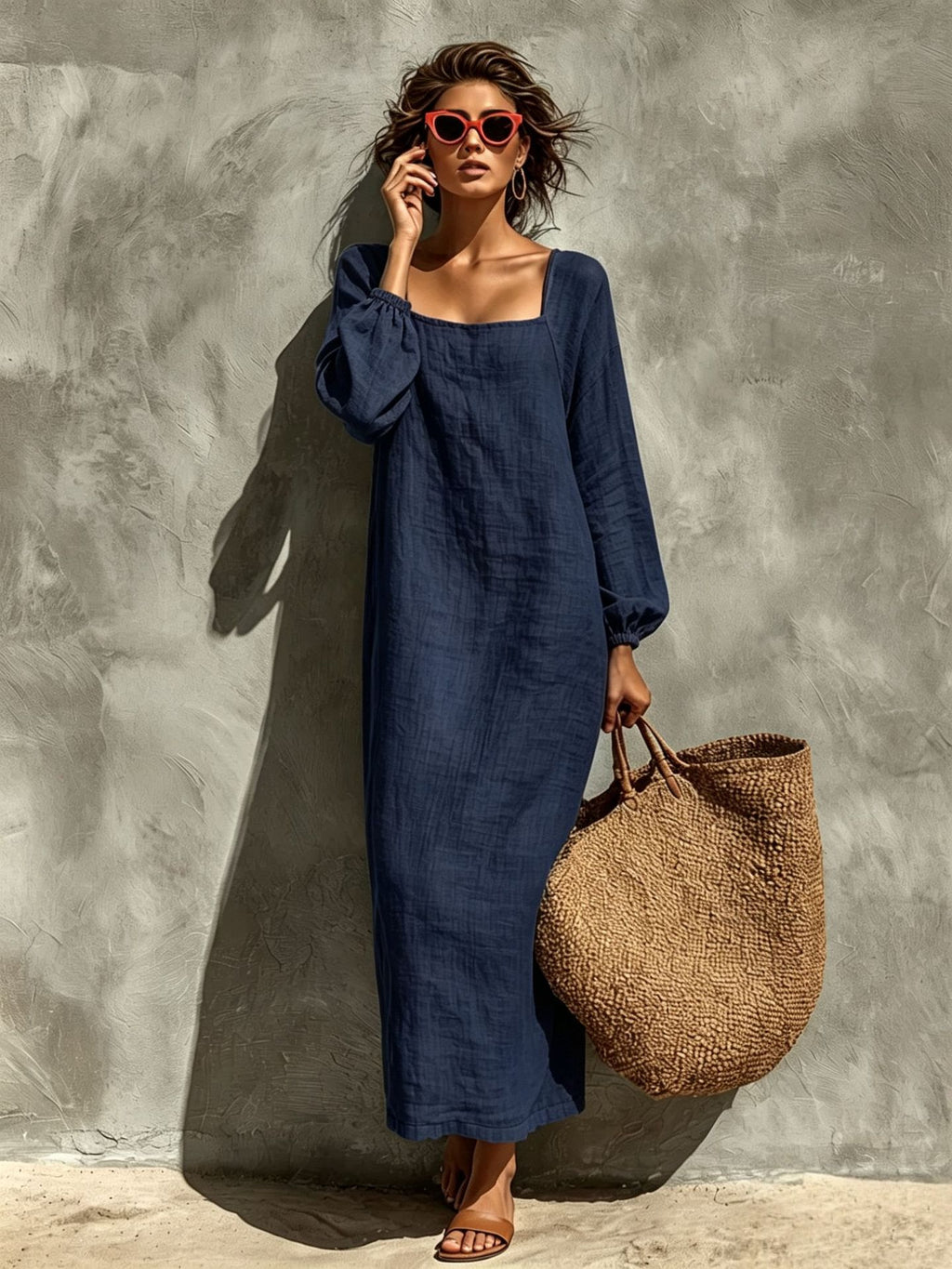 Elegantes Vintage-Kleid mit langen Ärmeln