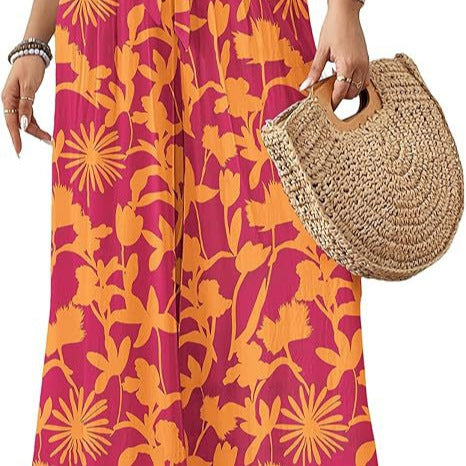 Flowing Floral Wide-Leg Hose für Damen
