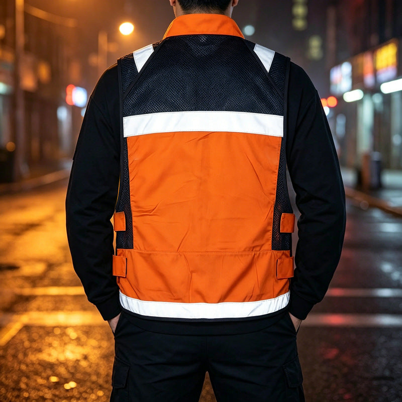 Reflektierende Outdoor Arbeitsweste für Herren – Ansicht 4