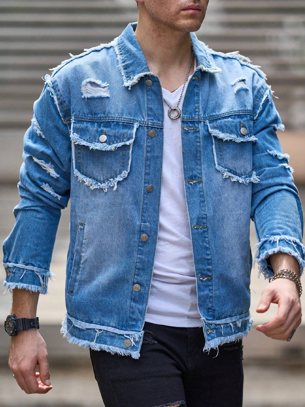 Taillierte Jeansjacke für Herren – Y100S – Ansicht 2