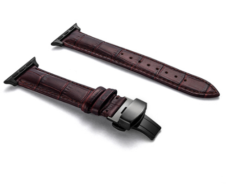 Lederarmband mit Faltschliesse und Doppelknopf