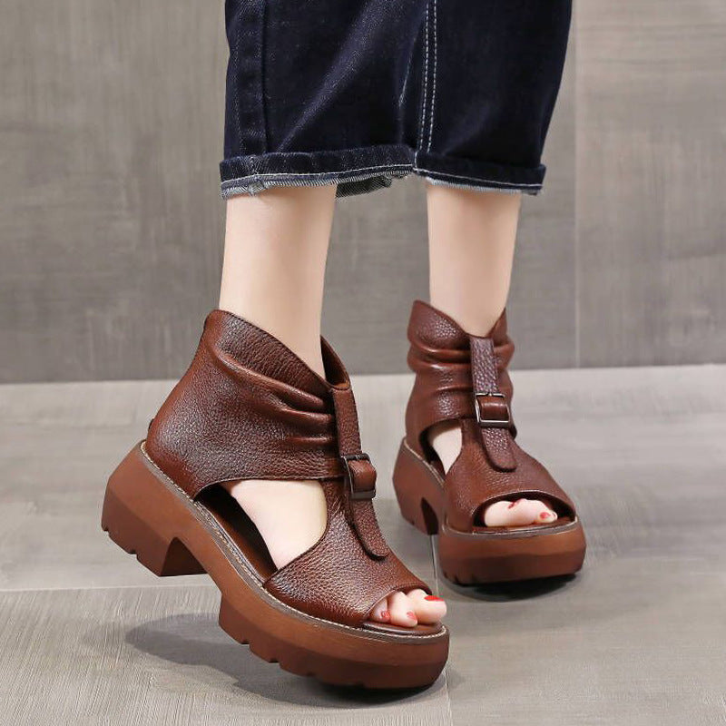 Plateau-Sandalen mit Peep Toe und hohem Absatz – Bild 2 | LuxeStyle