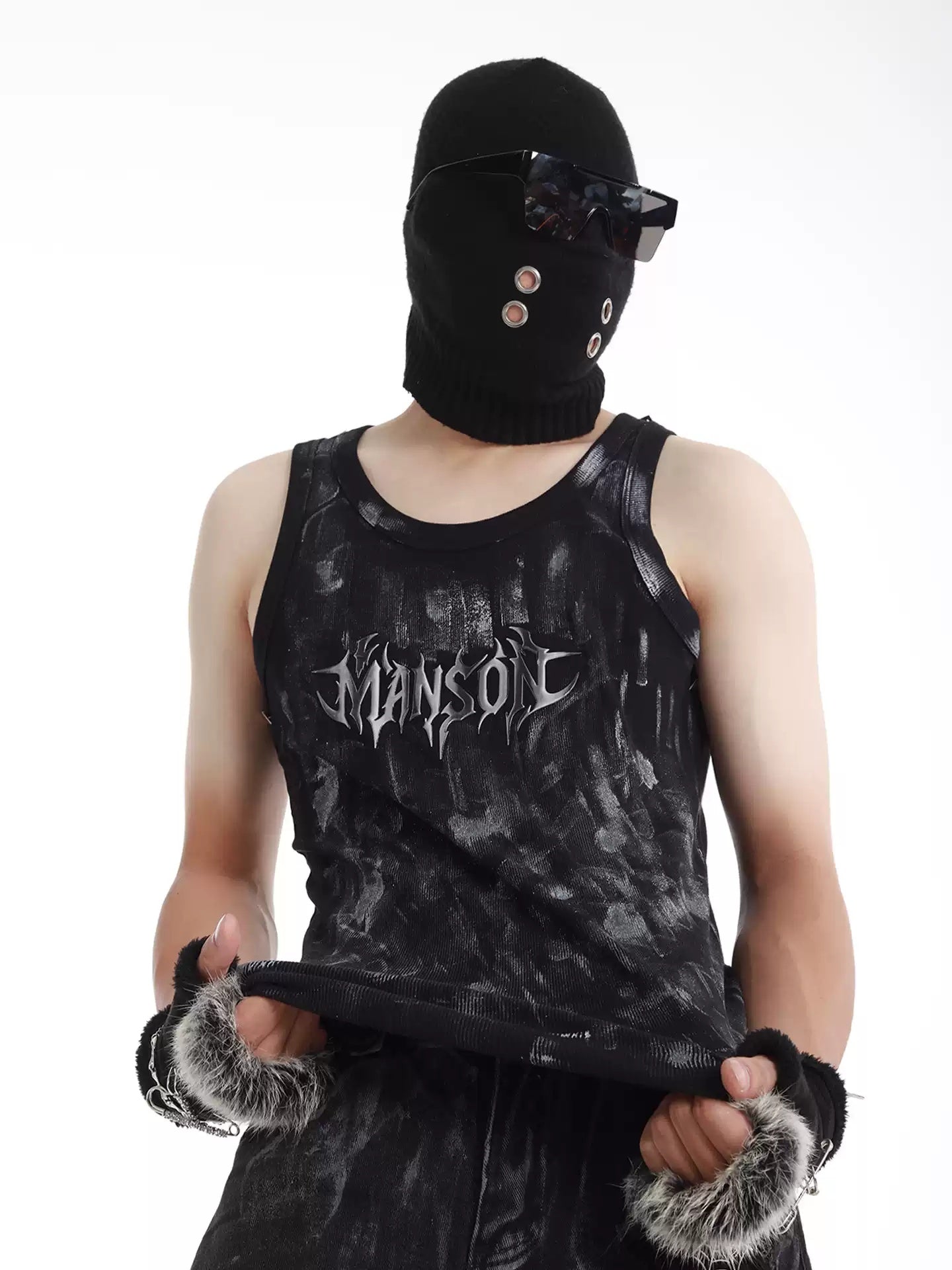 Punk Tie-Dye Weste mit mattem Finish – Ansicht 3