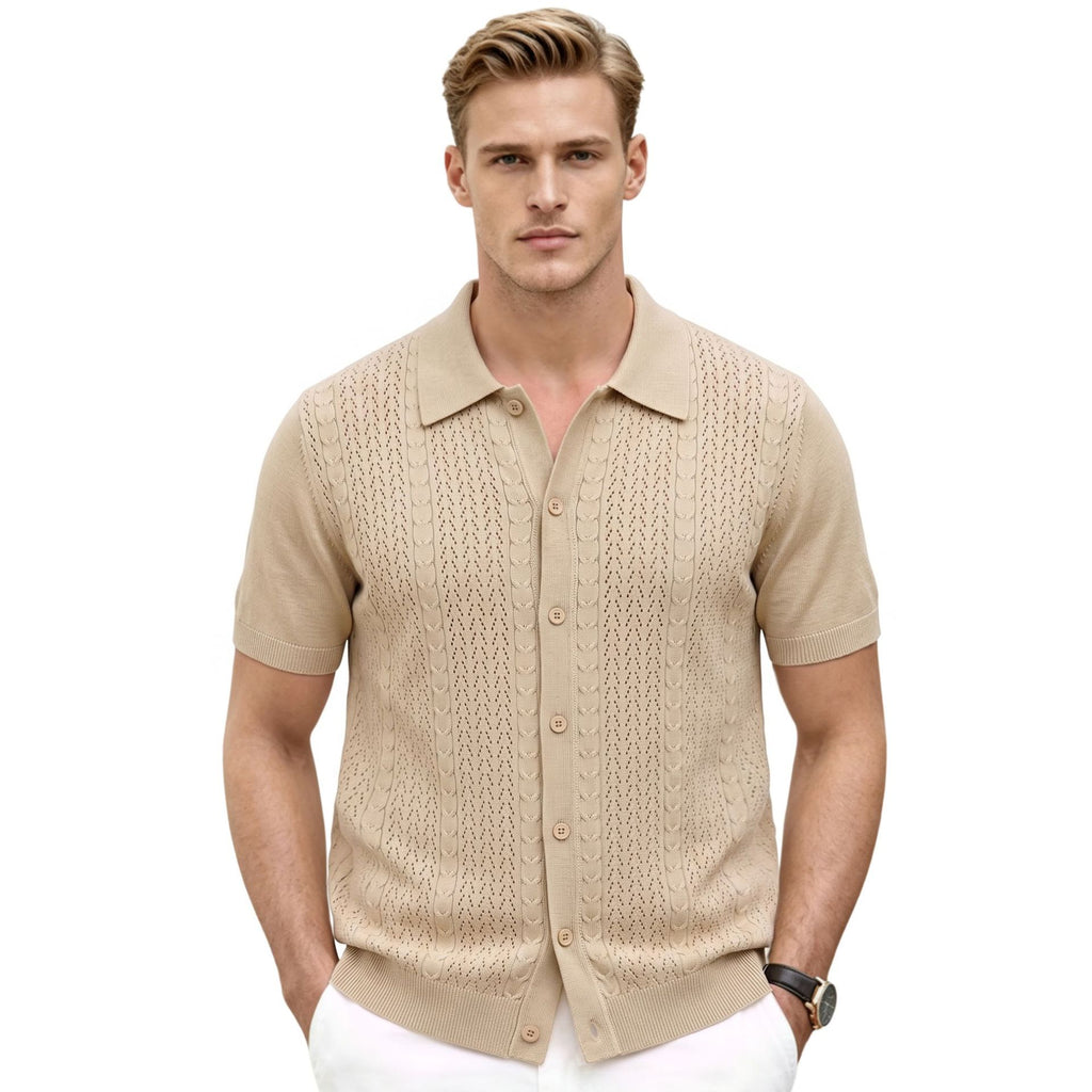 Luftiges Kurzarm-Stricktop für Herren