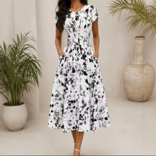 Damen A-Linien Midikleid mit Blumenmuster – Bild 8 | LuxeStyle