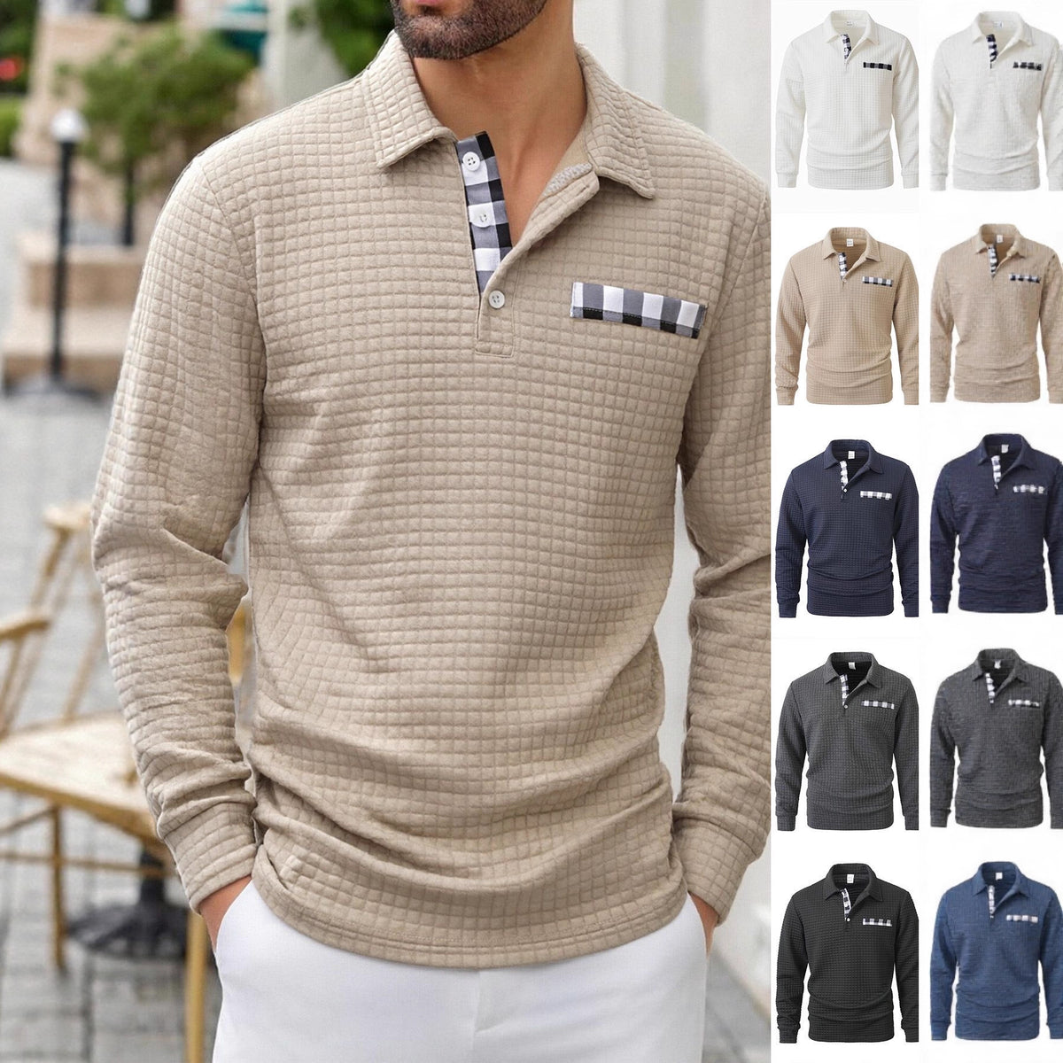 Polo Langarm-Button-Down-Shirt – Bild 6 | LuxeStyle