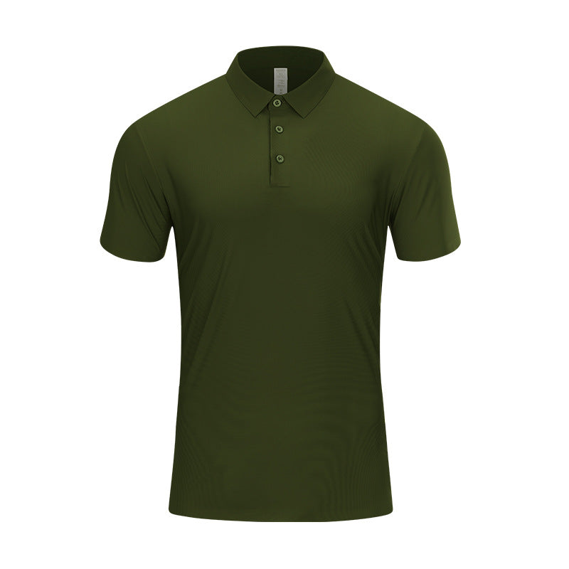 Sportiv-Locker Kurzarm-Shirt mit Turn-Down Kragen