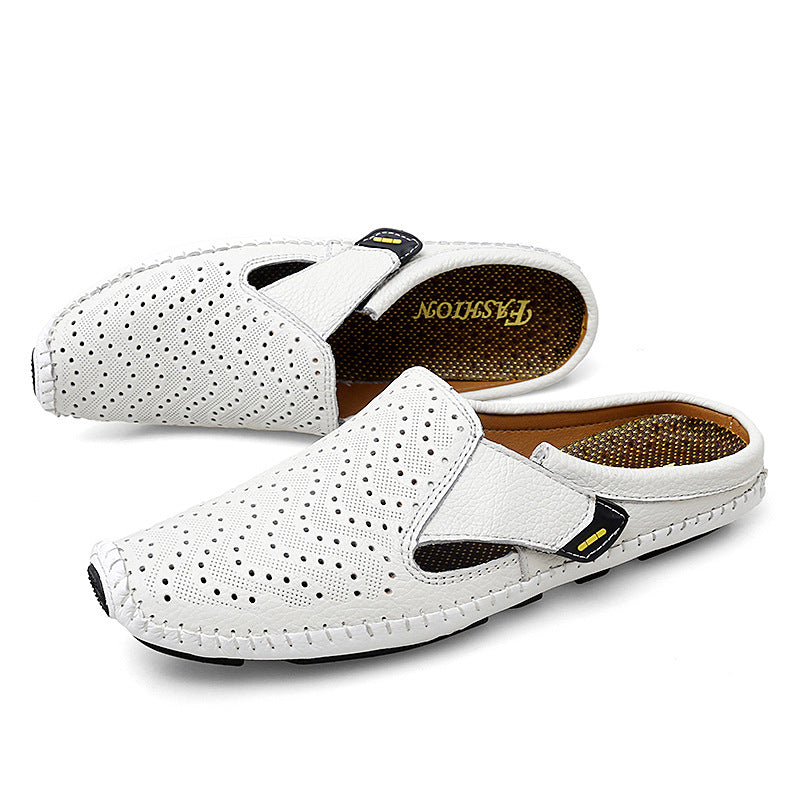 Atmungsaktive Casual-Sandalen aus Leder mit Hohl-Design