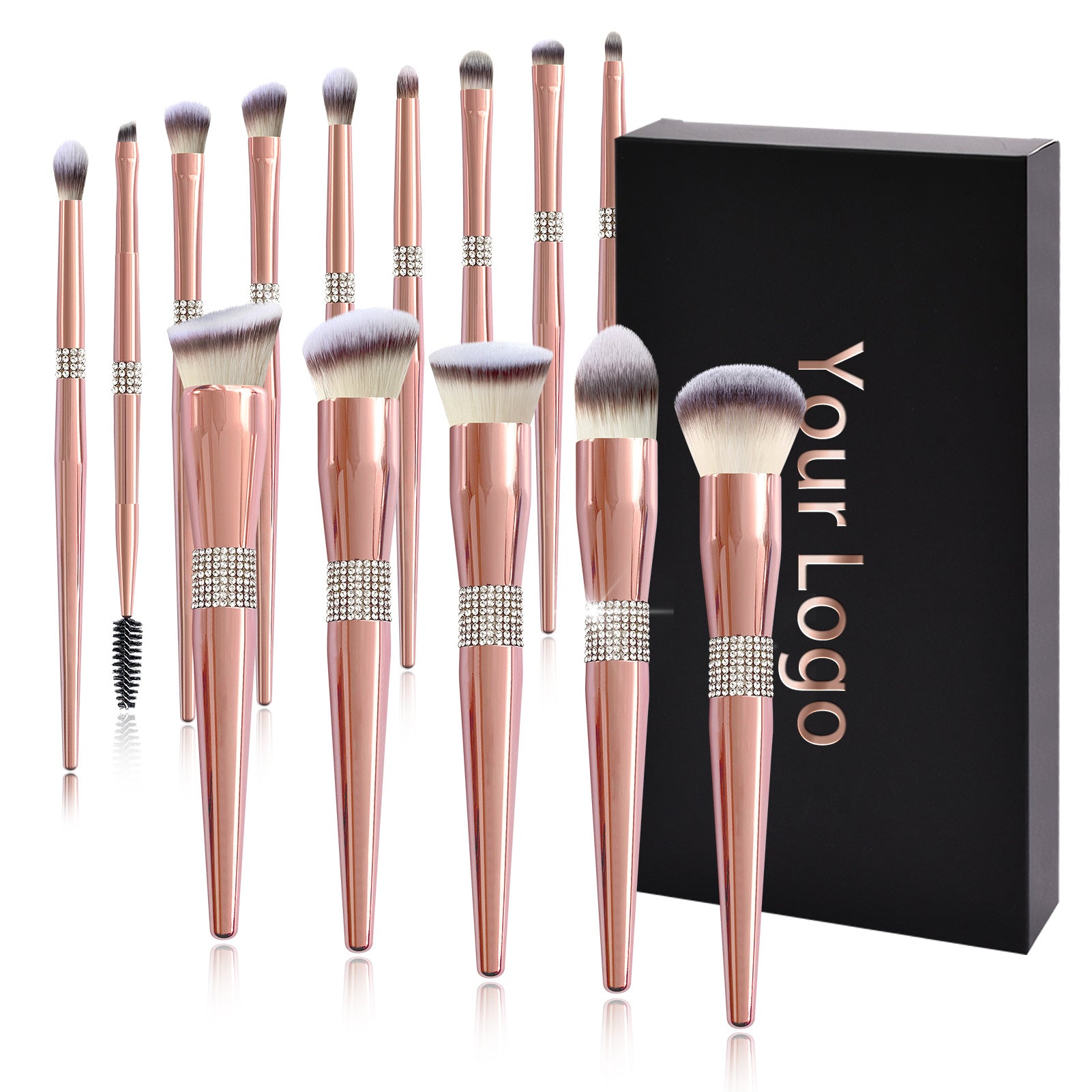 Rose Gold Make-up-Bürsten-Set mit 14 Stück
