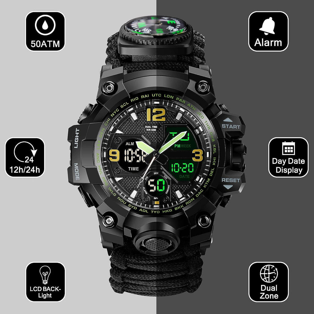 Taktische Uhr mit Dual-Display