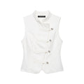 Ärmelloses Jeanshemd mit Knotenfront