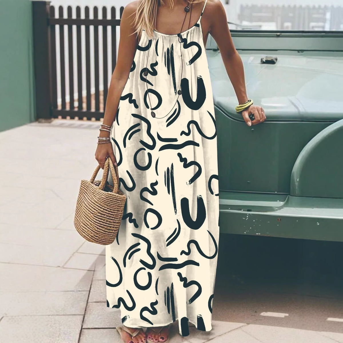Lässiges Maxi-Kleid mit Spaghettiträgern – Bild 3 | LuxeStyle