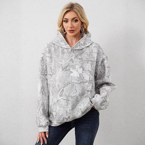 Damen Hoodie mit Ahornblatt-Camouflage-Print