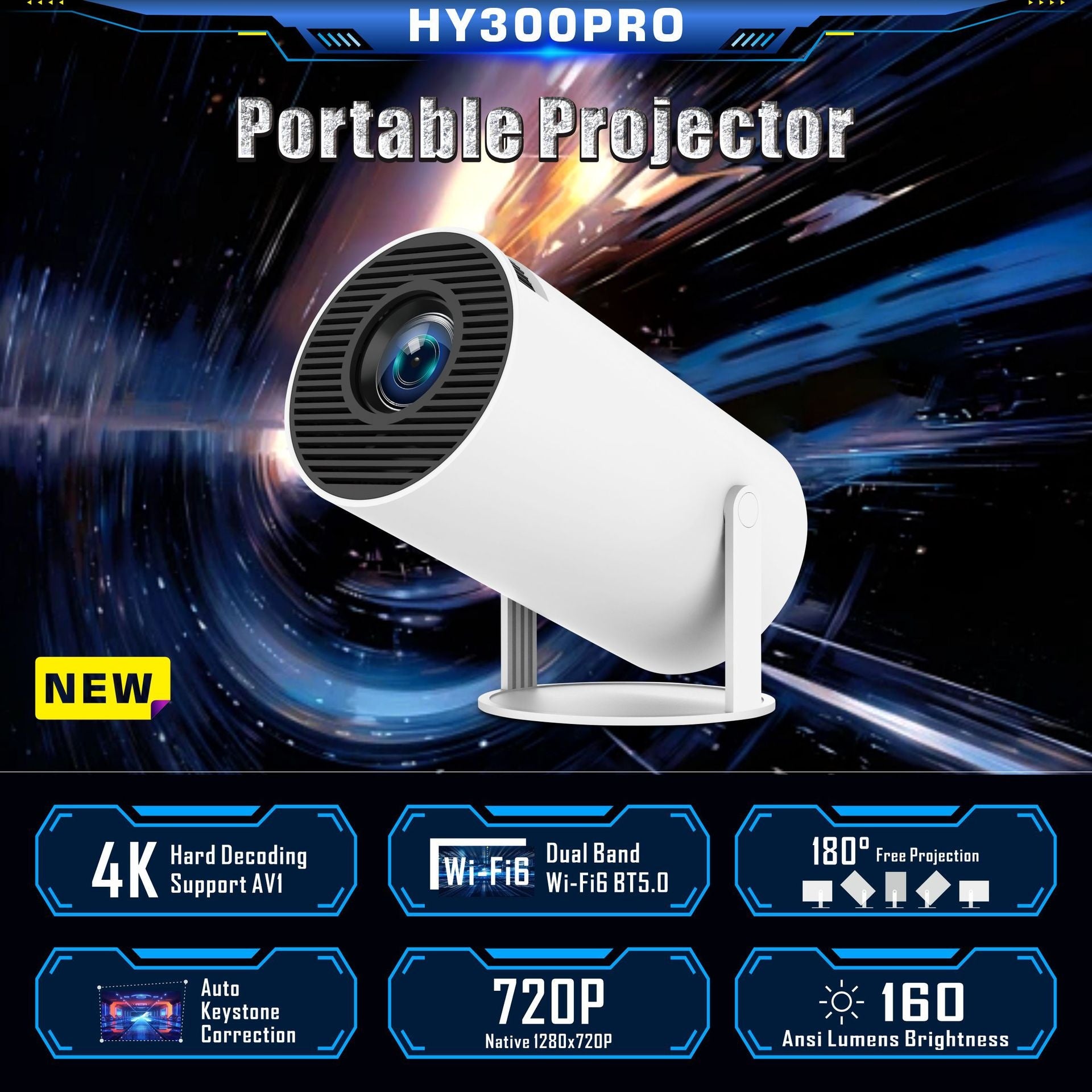 HY300 Pro Mini Beamer für Heimkino
