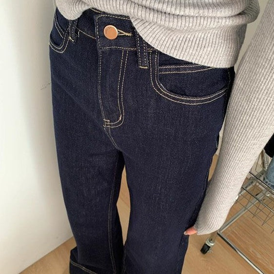 High-Waist Wide-Leg Jeans aus Denim