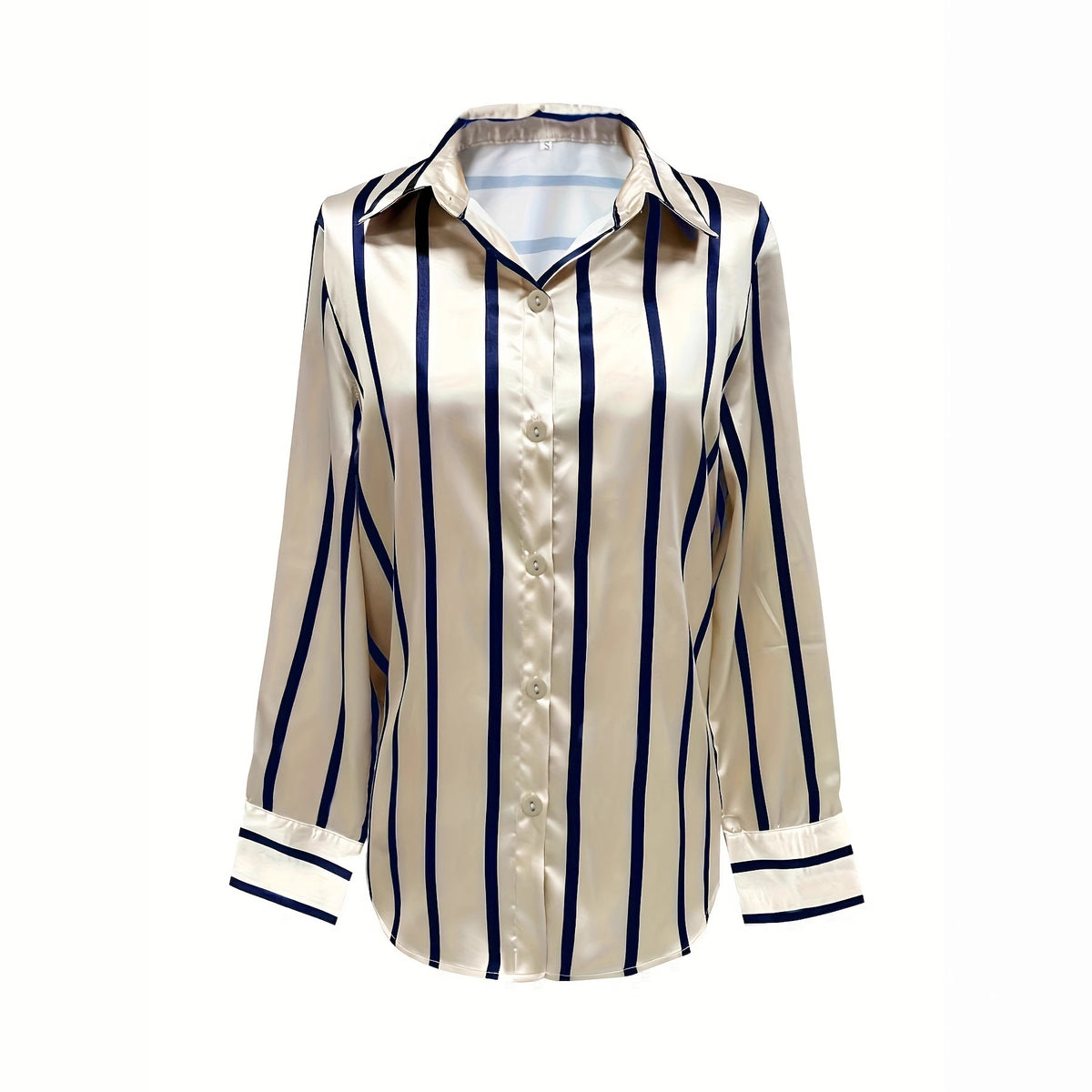 Schwarz-Weiss gestreiftes Shirt mit langen Ärmeln – Bild 2 | LuxeStyle