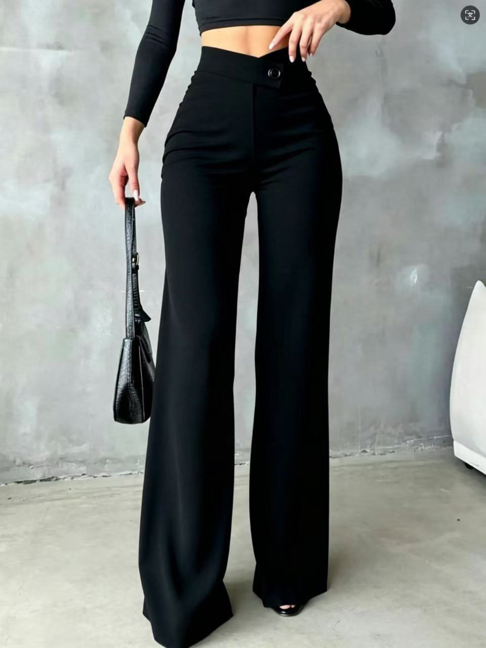 Elegante High-Waist Hose mit weitem Bein