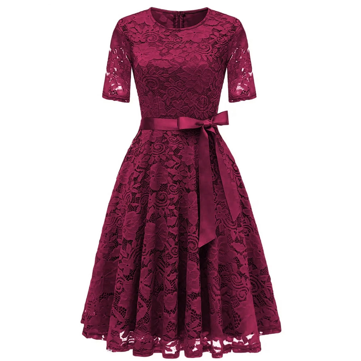 Elegantes Spitzenkleid mit Schleifendetail – Bild 10 | LuxeStyle