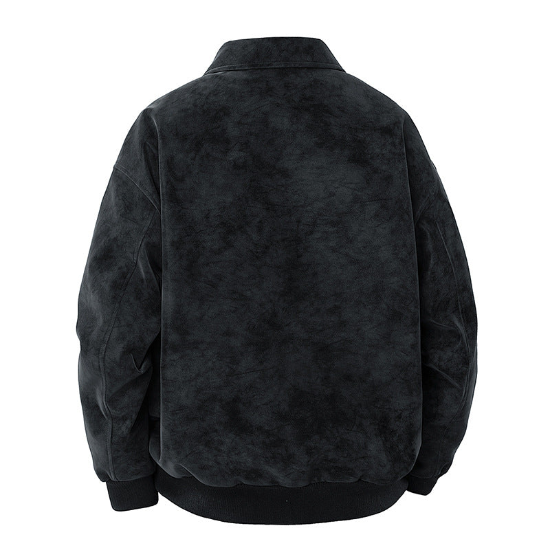 Trendige Wildleder-Jacke mit Reverskragen