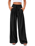 High-Waist Plissée Hose mit weitem Bein – Ansicht 4