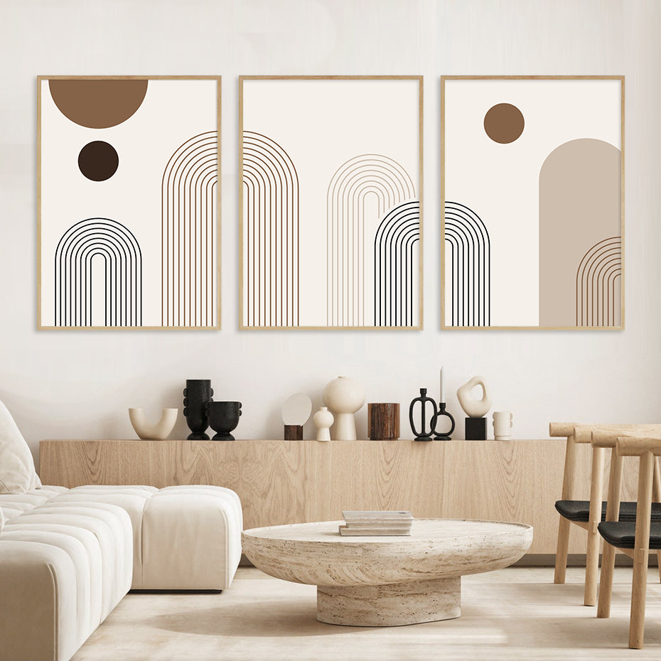 Boho-Plakat mit geometrischen Linien