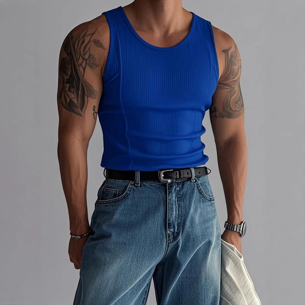 Herren Slim Fit Tanktop mit Streifen