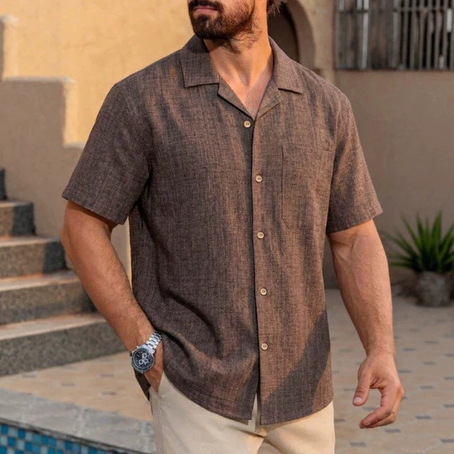 Herren Hemd Kurzarm Sommer Casual
