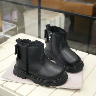 Kinder Stiefeletten mit weicher Sohle – Schwarz