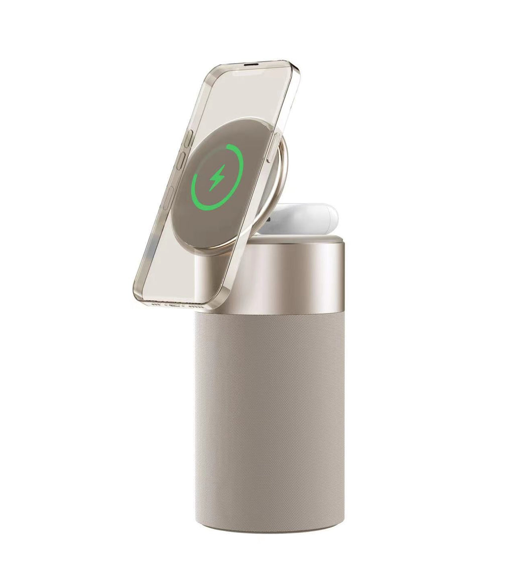 3-in-1 Wireless Charger & Bluetooth Speaker mit Touchlampe