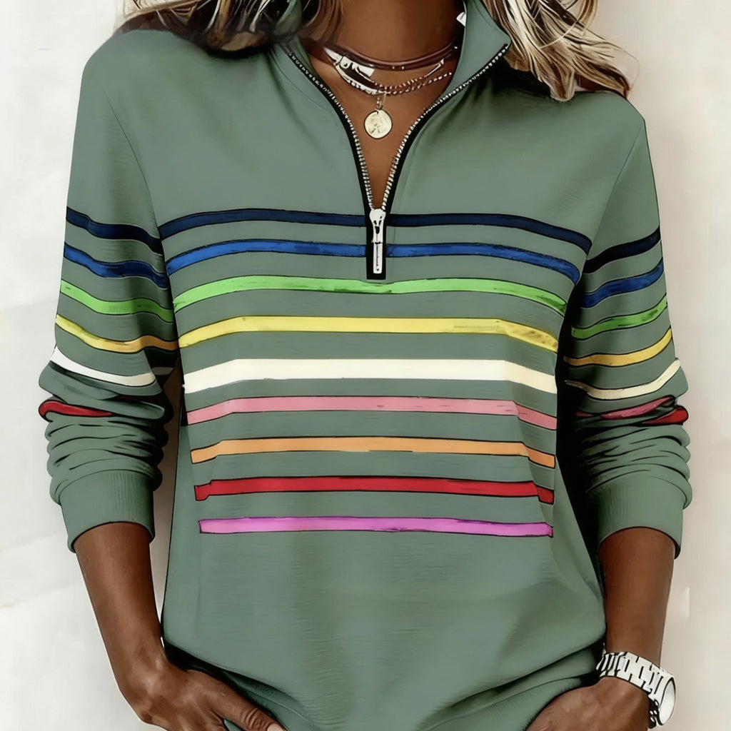 Weihnachts-Sweatshirt mit Print und Reißverschluss