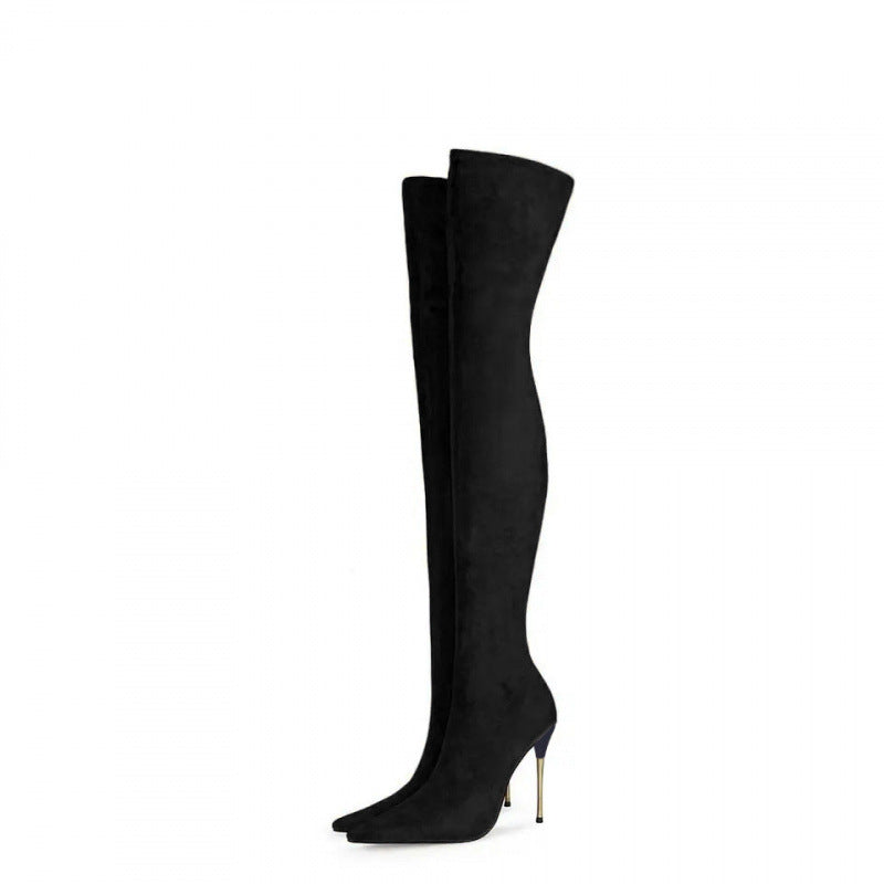 Overknee-Stiefel aus Wildlederimitat