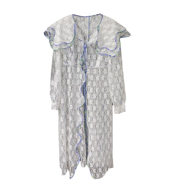 Langes Spitzen-Shirt mit Pailletten
