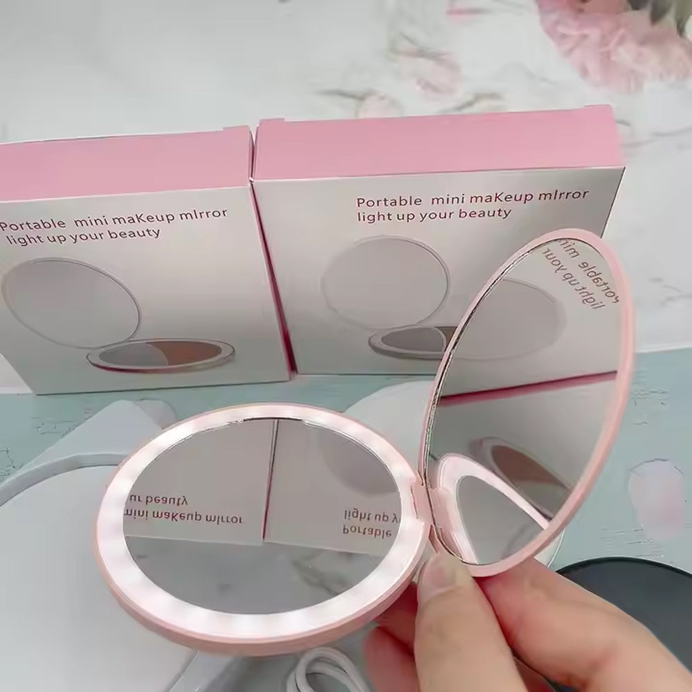 Reise-Makeup-Spiegel mit LED-Licht