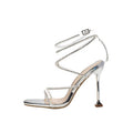 Riemchen High Heels mit offener Spitze