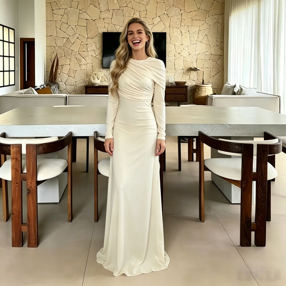 Plissiertes asymmetrisches Kleid – Bild 4 | LuxeStyle