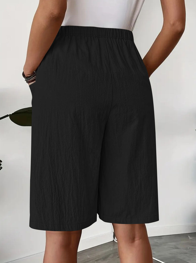 Damen-Casual Skort mit elastischem Bund und Taschen