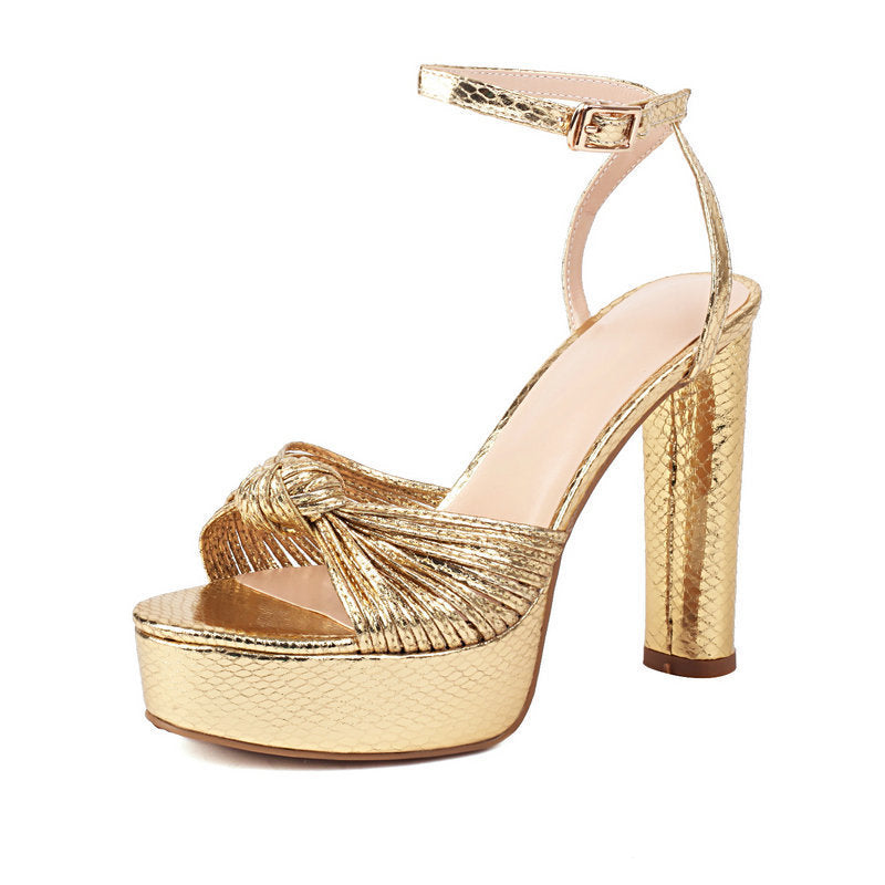 Wasserdichte Plateau-Sandalen mit Chunky-Heel