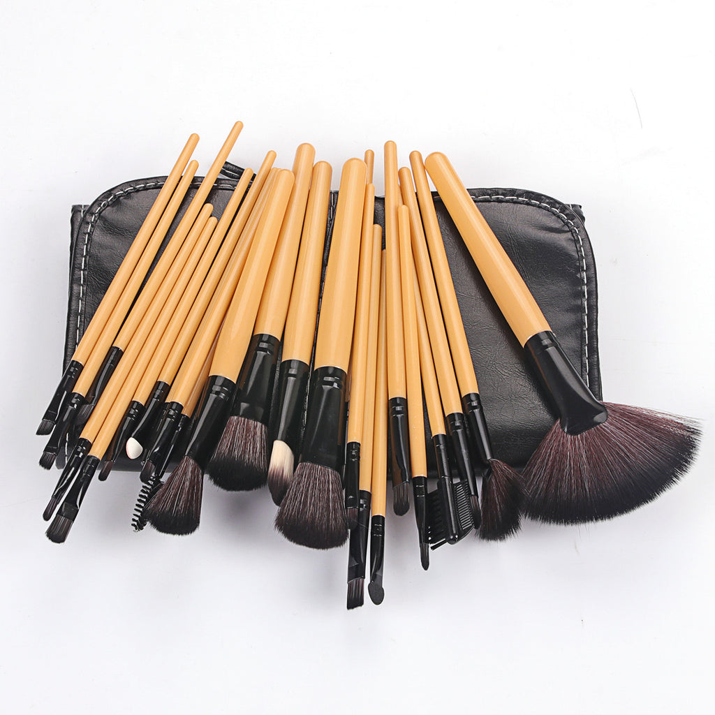 24er Make-up Pinselset mit PU-Aufbewahrungstasche – Bild 2 | LuxeStyle
