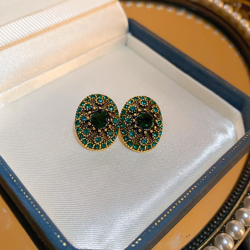 Chinesische Emaille Blumen Ohrringe mit Perle – Ansicht 3