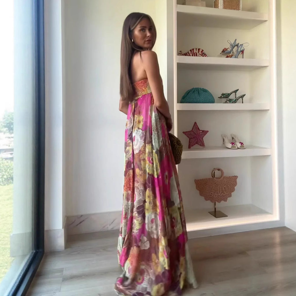 Ärmelloses Plisseekleid mit Blumenmuster – Bild 6 | LuxeStyle
