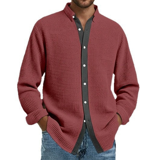 Herren Waffelpiqué Langarm Cardigan – Ansicht 7