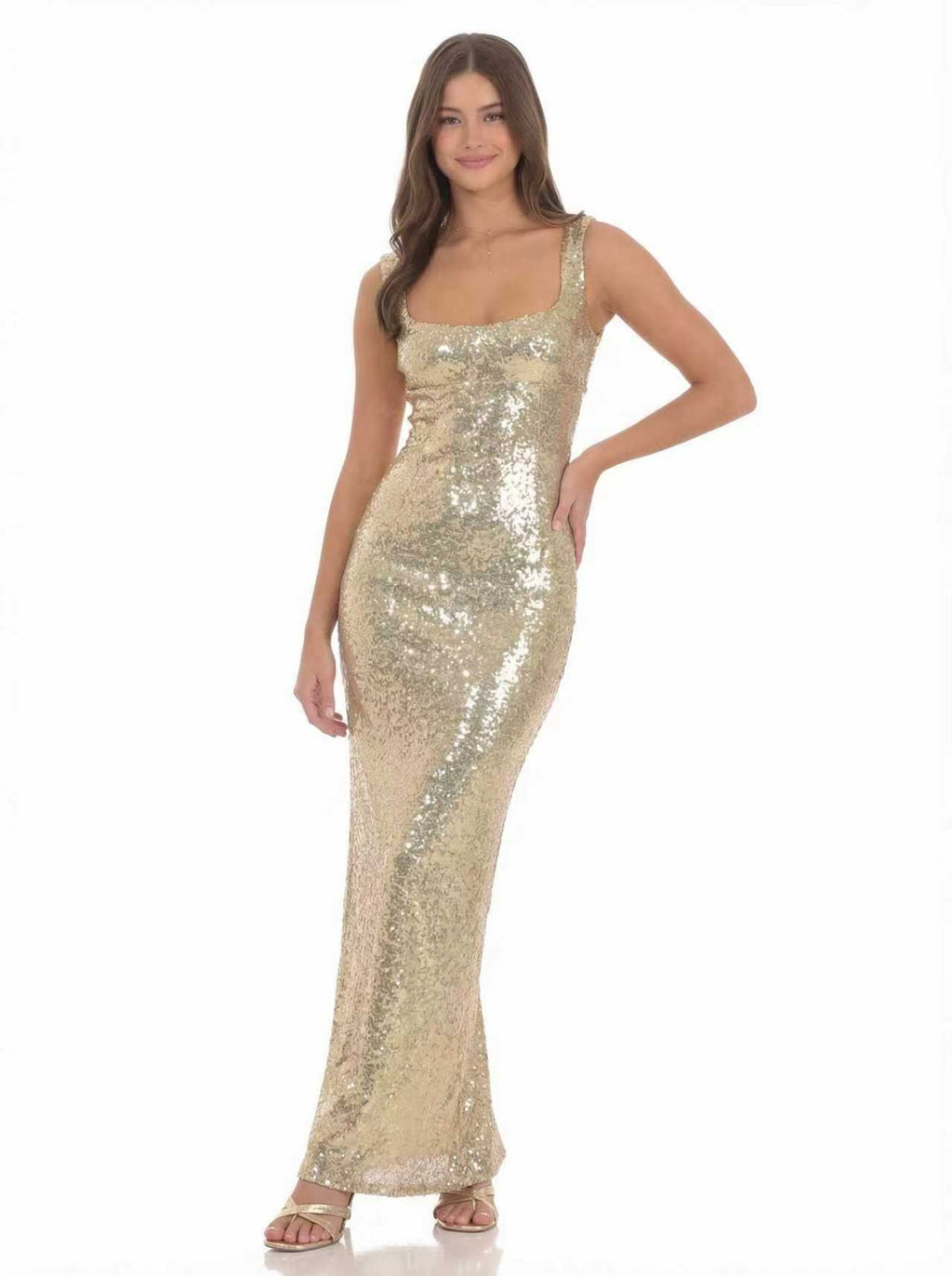 Pailletten-Spaghettiträgerkleid für Damen – Bild 6 | LuxeStyle